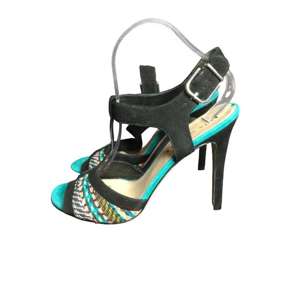 Via Spiga Talisa Strappy Suede High Heel Sandal Multicolor Women's Size 9M - Picture 1 of 9